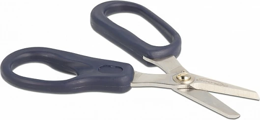 Gërshërë zyre DeLOCK 90554, prerje e dhëmbëzuar për Kevlar, blu/argjendt