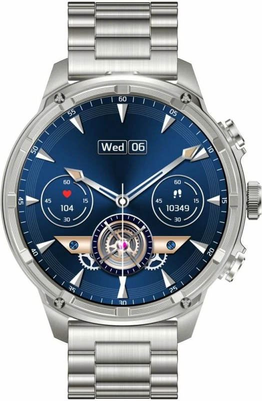 Smartwatch Gravity GT41-3, rrip i argjendtë + byzylyk