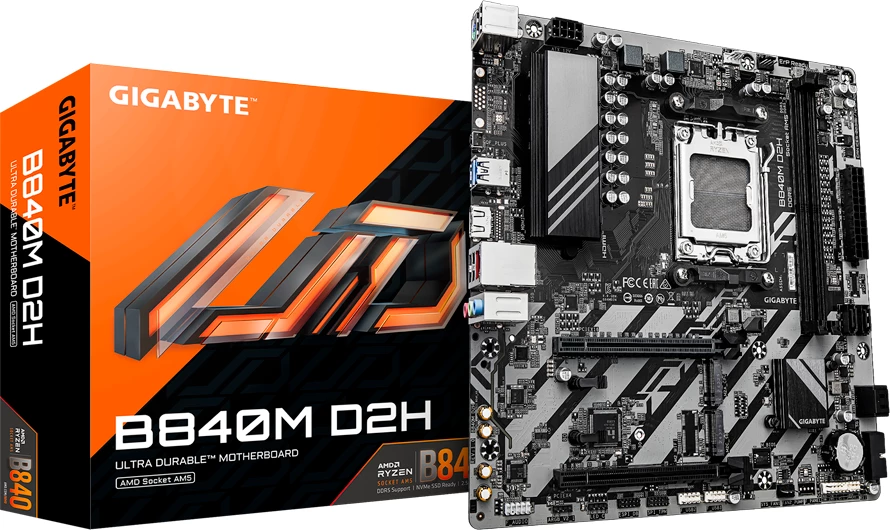 Pllakë amë GIGABYTE B840M D2H, AM5, mATX, 2x DDR5