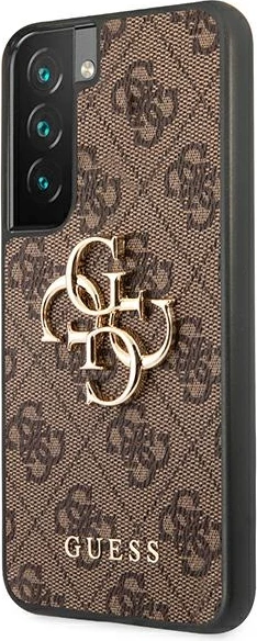 Mbështjellës Guess GUHCS22S4GMGBR 4G Big Metal Logo për Samsung Galaxy S22, kafe