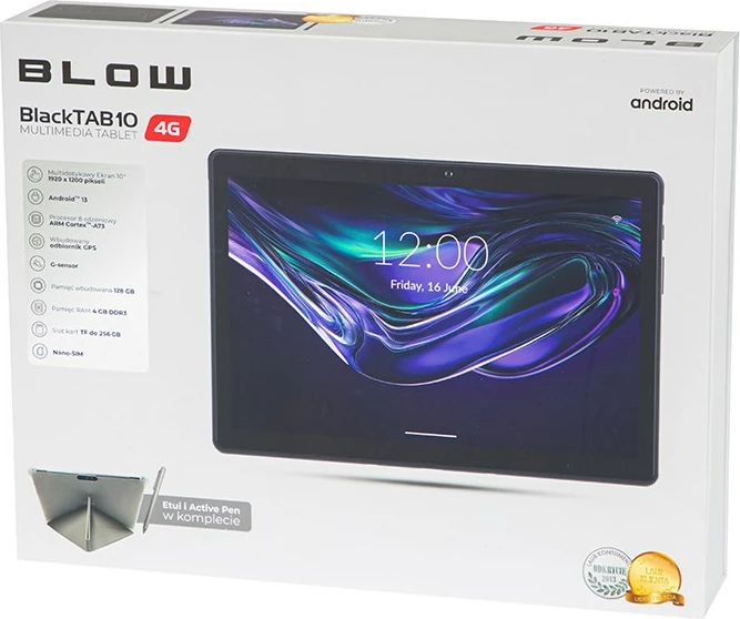 Tablet BLOW BlackTAB10 10" IPS 4G LTE, 4GB RAM, 128GB, Android 13, 8000mAh, Black