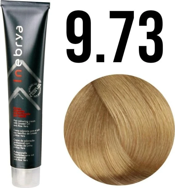Ngjyrë për flokë Inebrya 9/73 Bionde shumë e qelët,kafe (e artë), 100 ml
