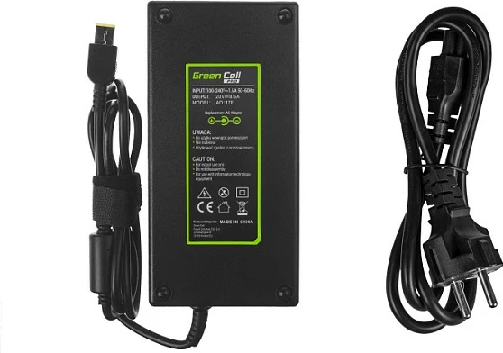 Karikues/Adapter rryme Green Cell PRO 20V 8.5A 170W për Lenovo Legion 5/Y530/Y540/Y720, i zi