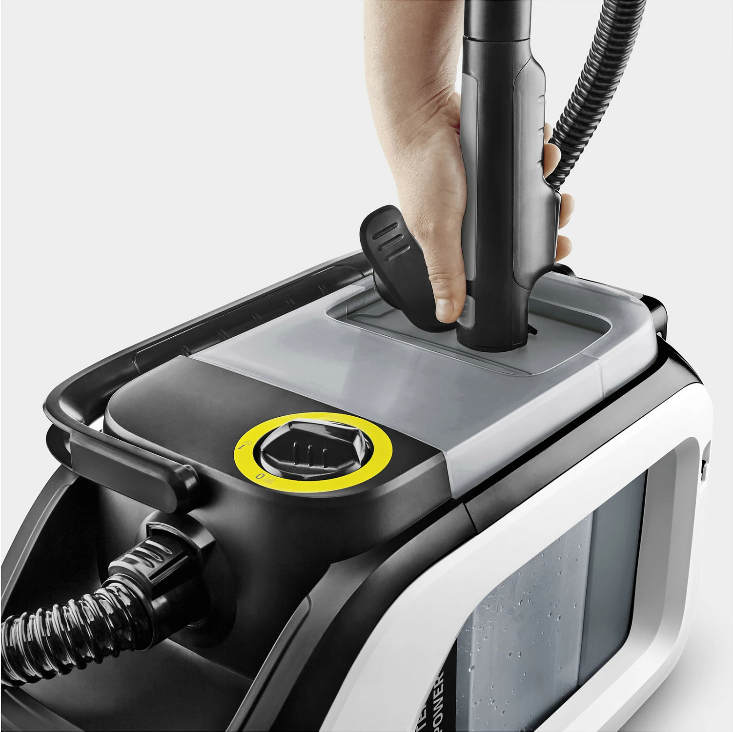 Fshesë me bateri Kärcher SE 3-18 Compact, 18V, pa thes, pastrim i lagësht, e zezë/gri/bardhë
