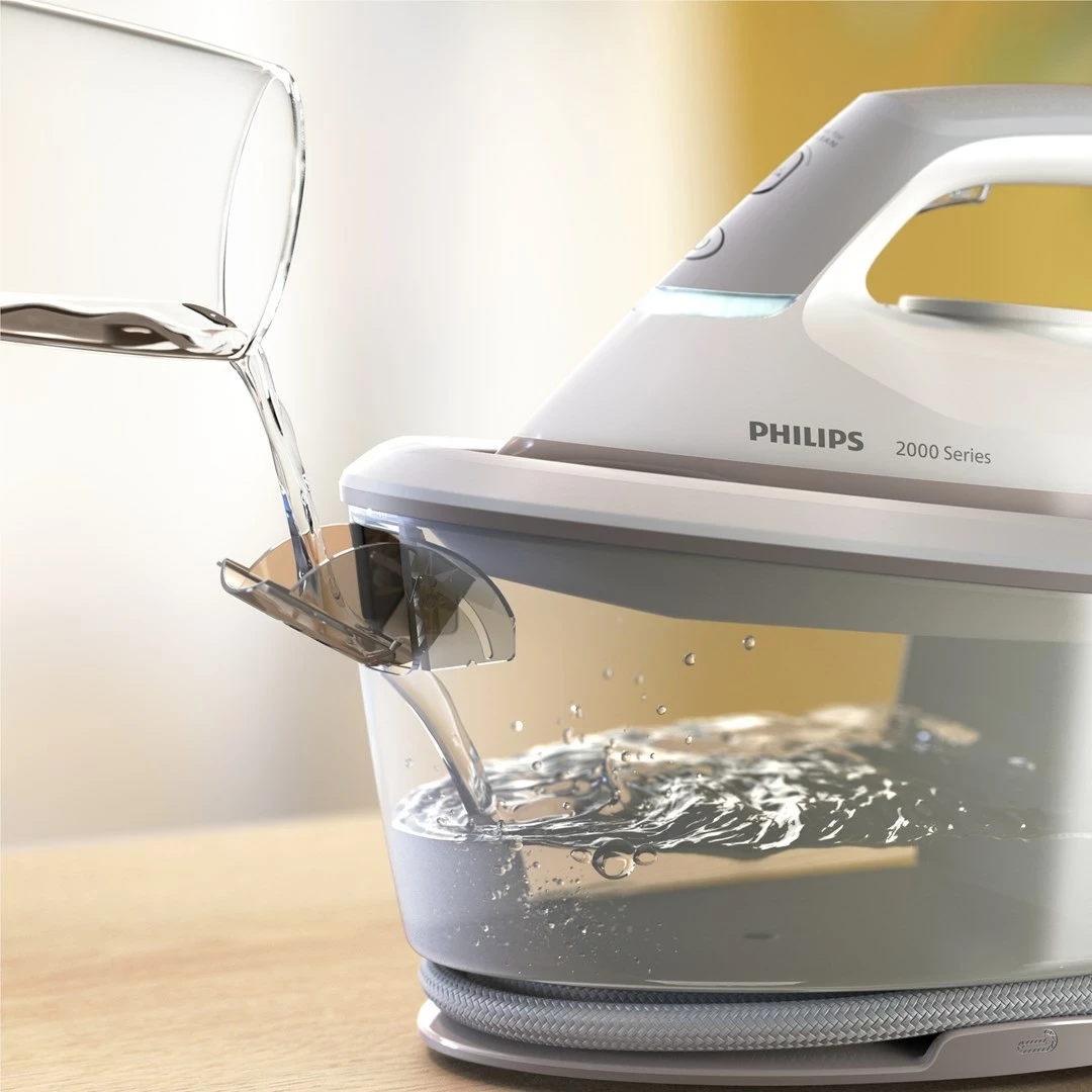 Hekur me avull Philips 2000 Series PSG2000/80, 2400 W, 1.4 L, pllaka qeramike, Gri/Bardhë