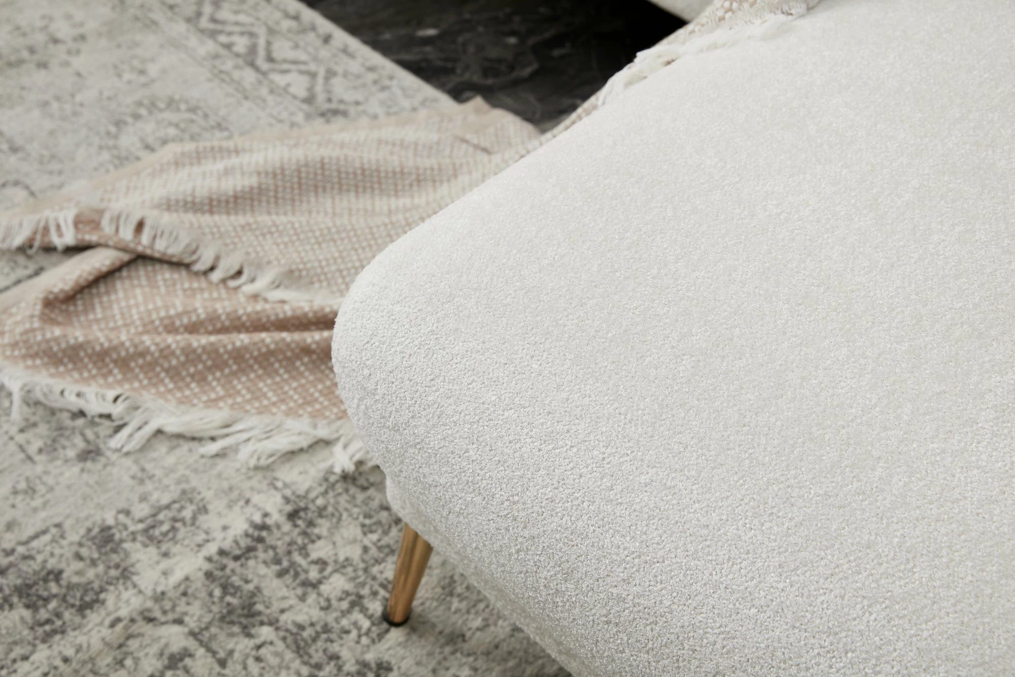 Kënd-sofë krevati Atelier del Sofa, Simena, kënd i djathtë, krem
