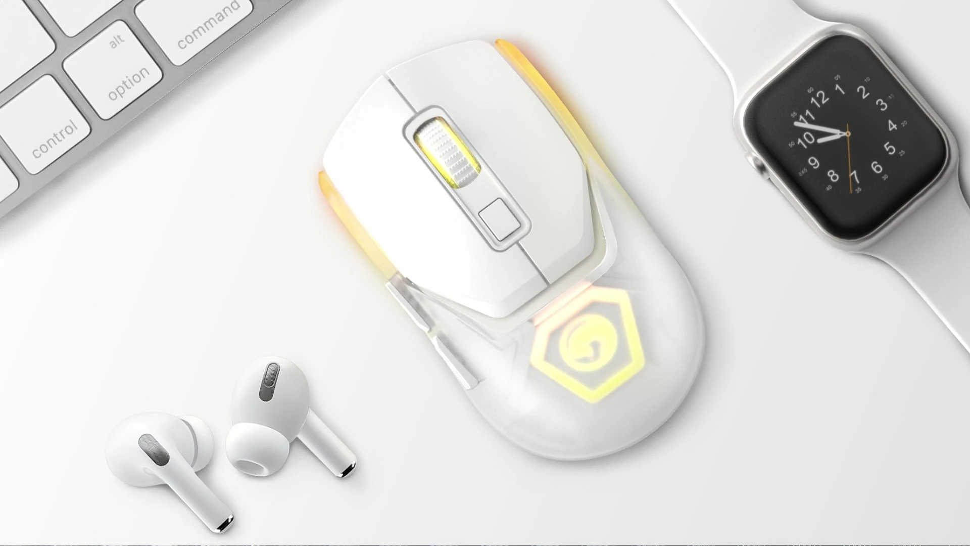 Maus gaming Marvo Fit Pro G1, wireless, RGB, 19000 DPI, i bardhë