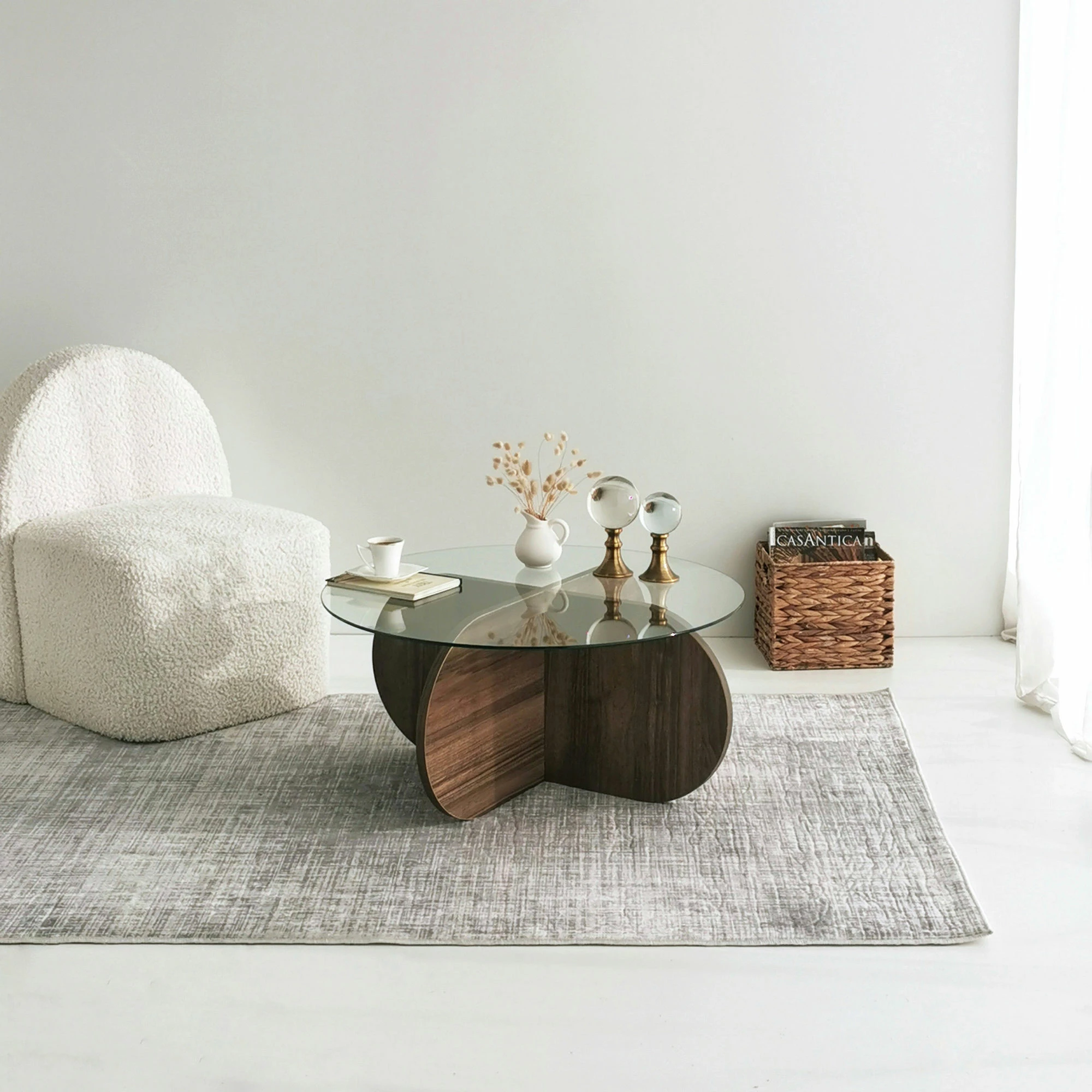 Tavolinë e ulët Hanah Home, Bubble, ngjyrë arre