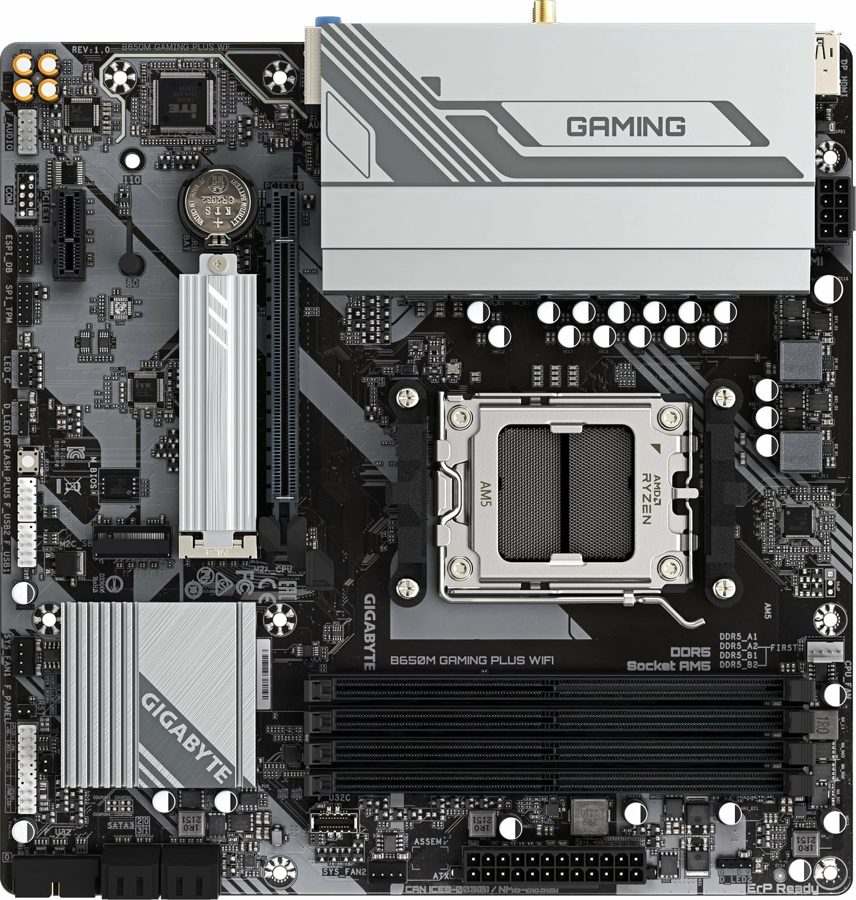 Pllakë amë Gigabyte B650M Gaming Plus WiFi, Micro ATX, AM5, DDR5