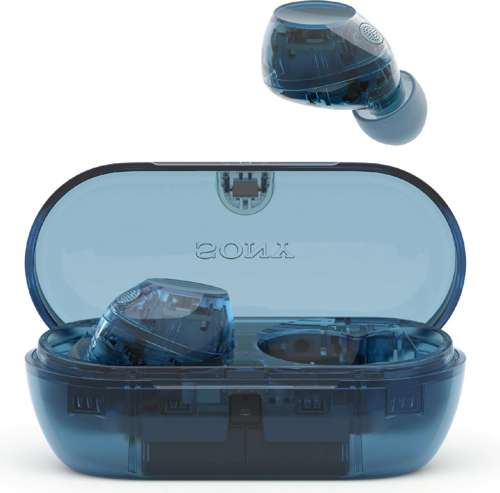 Kufje in-ear wireless Sony WF-C710N, transparente blu