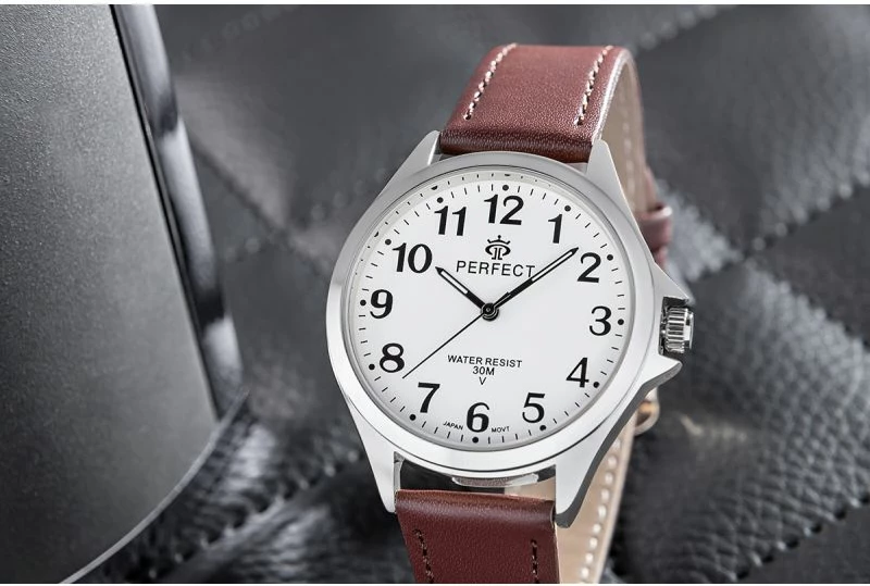 Orë dore për meshkuj PERFECT GXB412-02, kafe