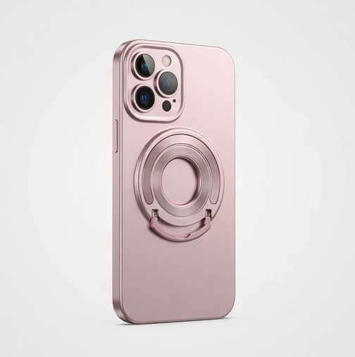 Mbrojtëse Elegante me Unazë MagSafe për iPhone 12 Pro Max (Rozë)
