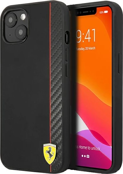 Mbështjellës Ferrari On Track Carbon Stripe për iPhone 13 mini 5.4", i zi