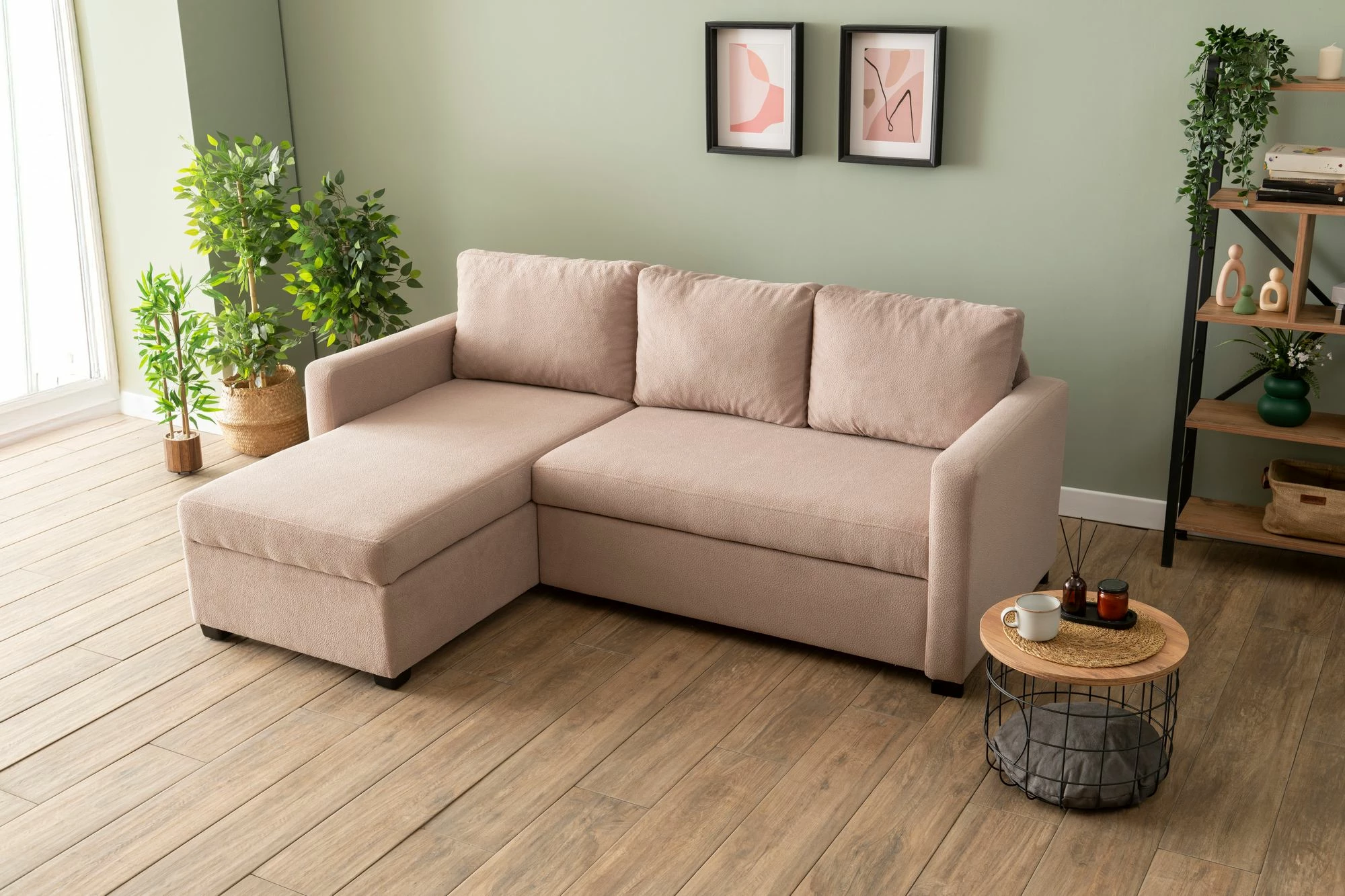Kënd-sofë krevati Atelier del Sofa, ngjyrë mink