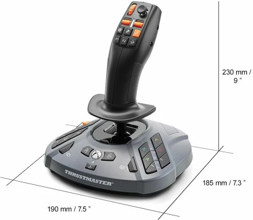 Joystick simulimi Thrustmaster SimTask FarmStick për Xbox/PC, 3 akse, 33 butona të programueshëm, levë throttle, gri/zi