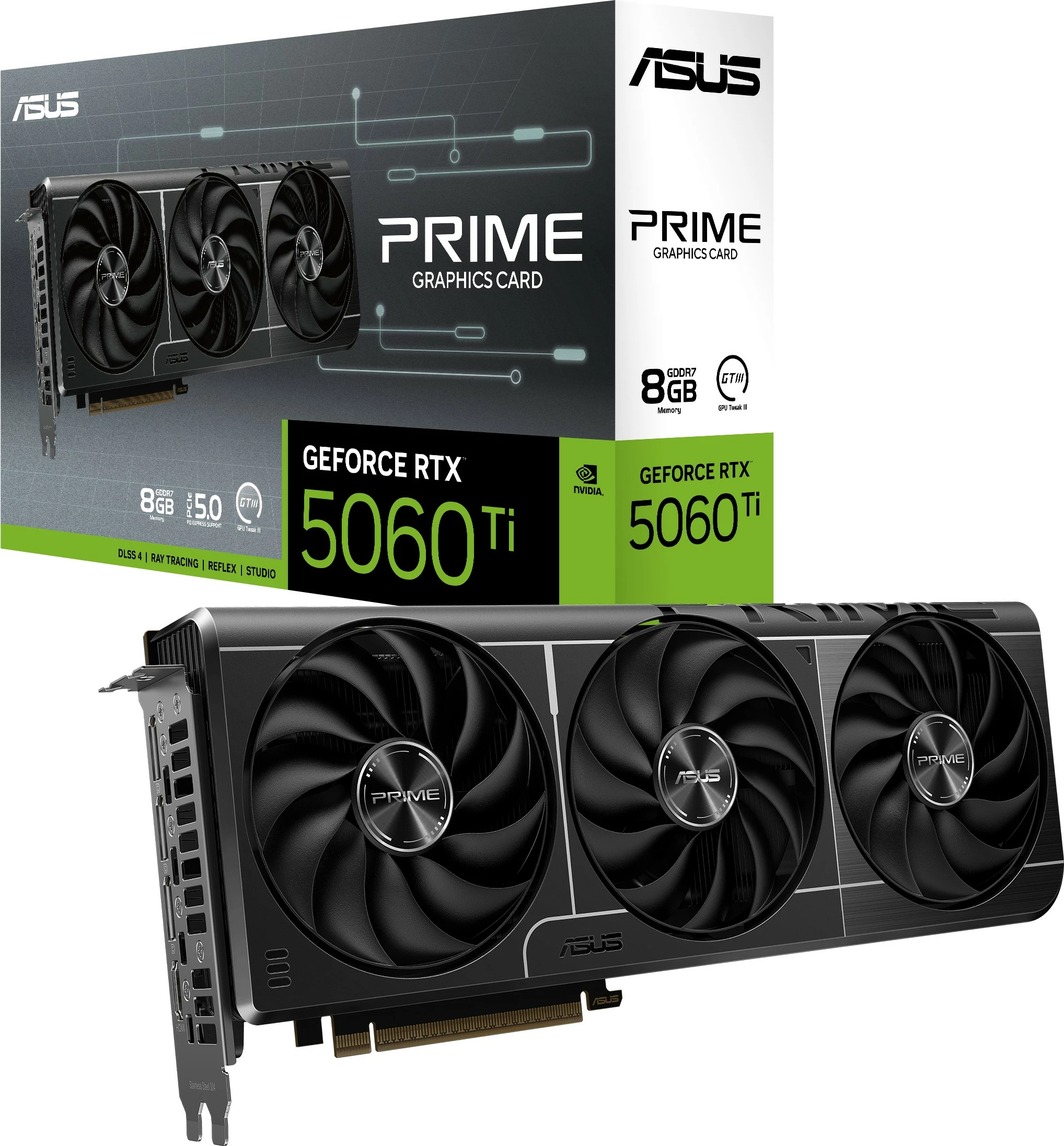 Kartelë grafike ASUS Prime GeForce RTX 5060 Ti, 8GB GDDR7, PCI Express 5.0, multikolor