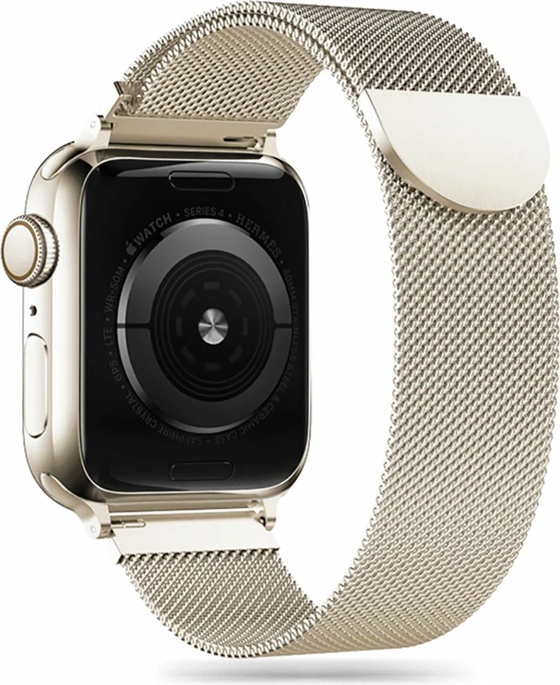 Rrip çeliku Milanese Tech-Protect për Apple Watch 4/5/6/7/8/9/SE (38/40/41 mm), bezhë