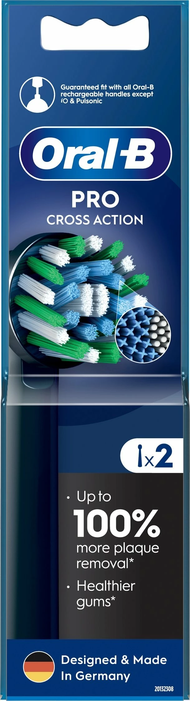 Kokë zëvendësuese furçe dhëmbësh Oral-B Pro CrossAction EB50BRX-2, 2 copë, e zezë