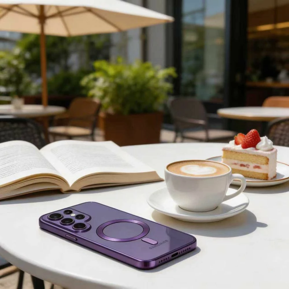 Mbështjellës Tech-Protect MagFlex MagSafe për Samsung Galaxy S26 Ultra, TPU fleksibël, unazë magnetike, transparent, vjollcë