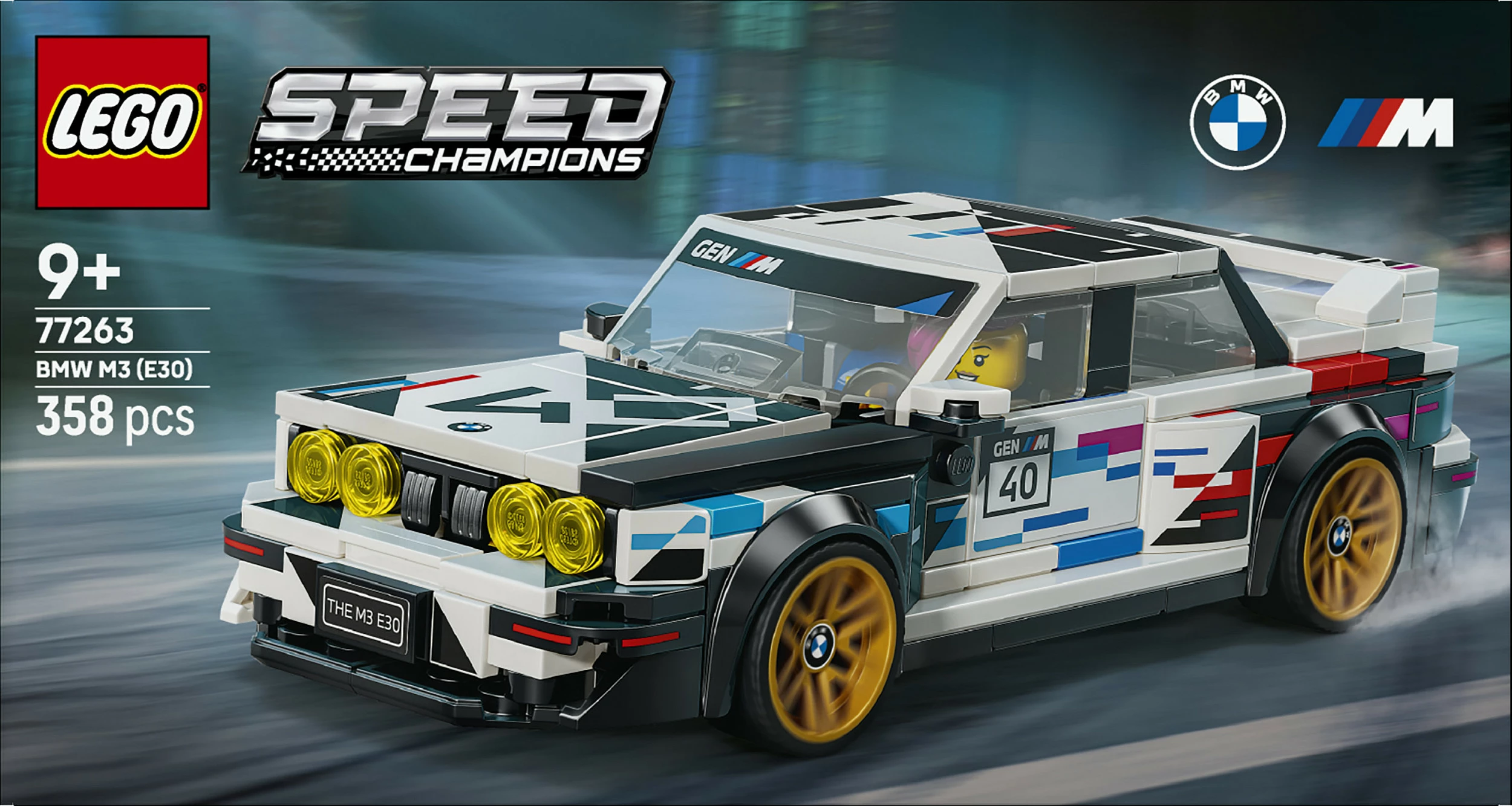 Set LEGO Speed Champions BMW M3 (E30) 77263, 358 copë, 9+, bardhë