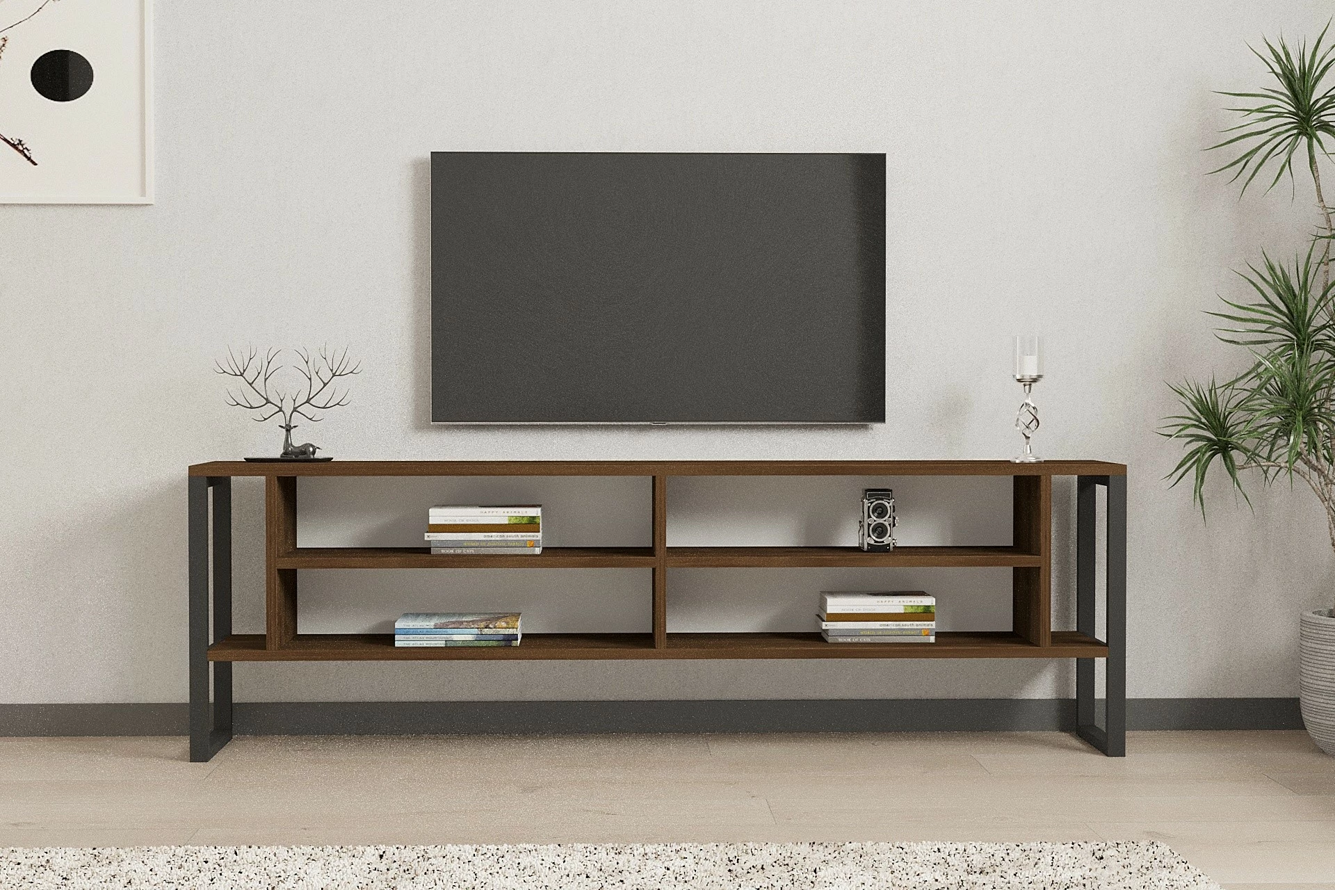 Komodë TV Hanah Home, Cupe, ngjyrë arre