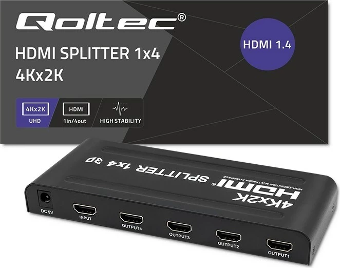 Splitter HDMI Qoltec 51798, 4 x HDMI, 4K x 2K, i zi