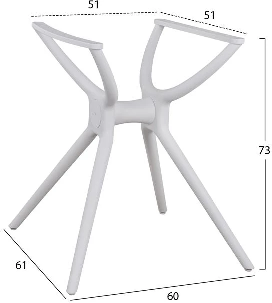 Bazë polipropileni e bardhë, FH462.02, për sipërfaqe 80x80