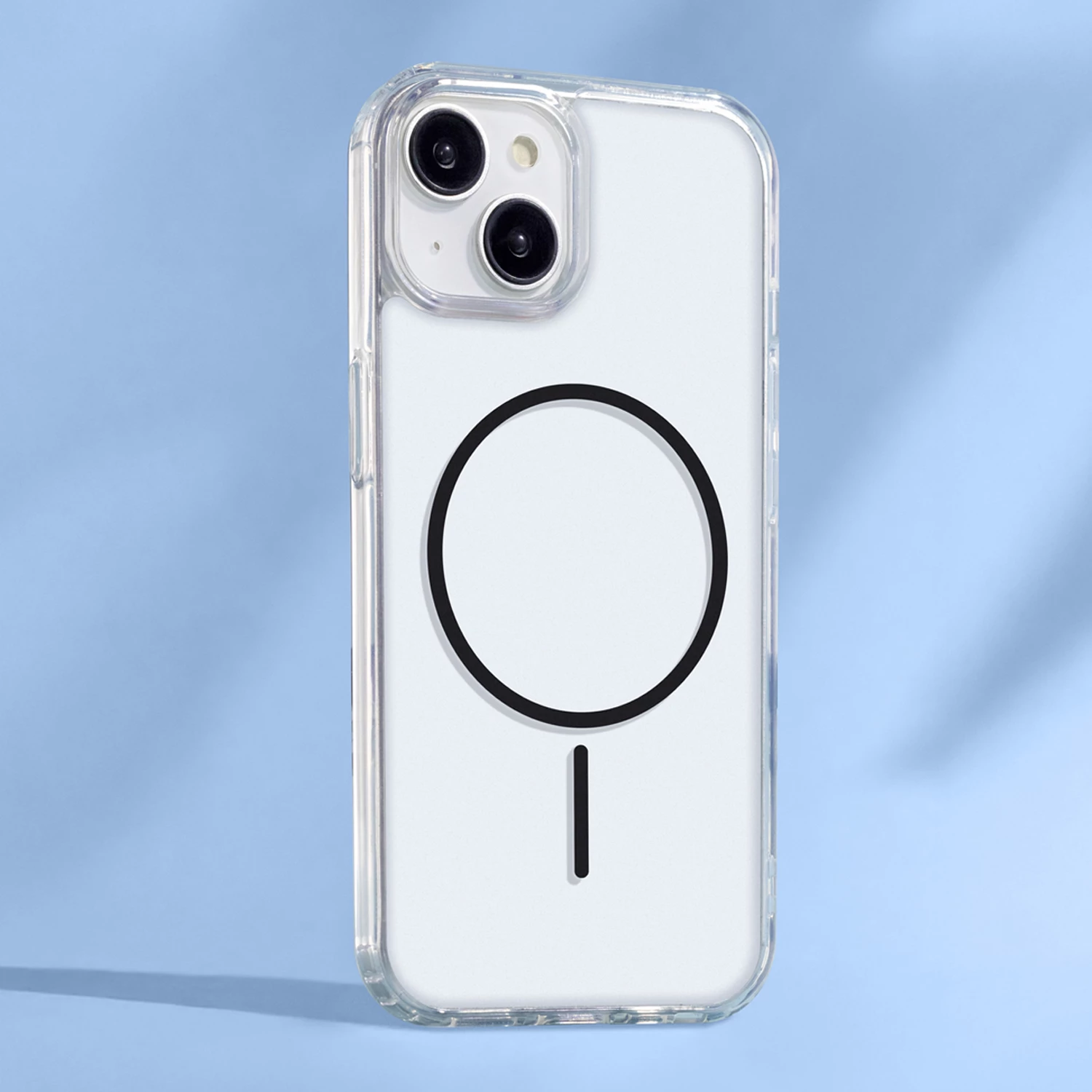 Mbështjellës ONASI Anti Shock Thin Mag (MPN 23664) për iPhone 16, MagSafe 1800 Gs, transparent me magnet të zi