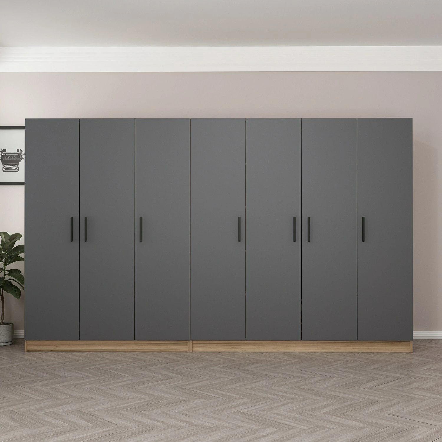 Dollap i madh, ngjyrë antracit, Skye Decor, Kale - 7643