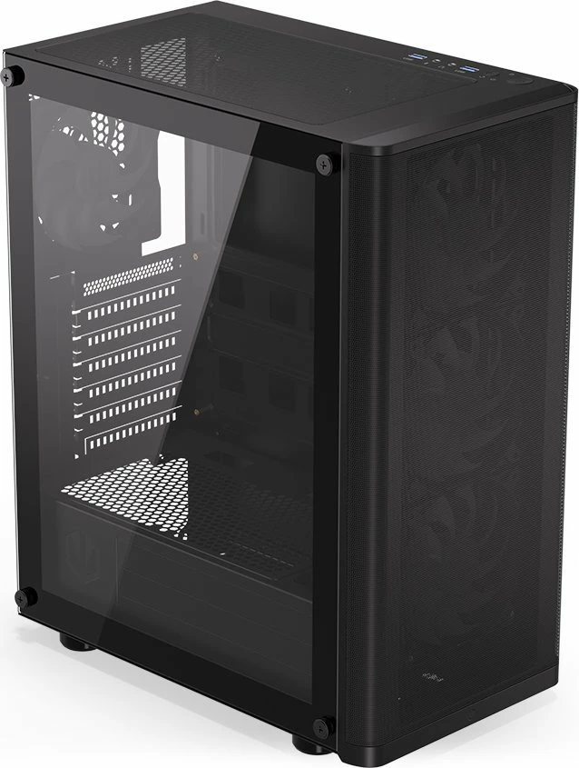 Kasë Endorfy Ventum 200 ARGB EY2A014 Midi Tower ATX me xham të kalitur, 4x120mm PWM ARGB fans, pa PSU, e zezë