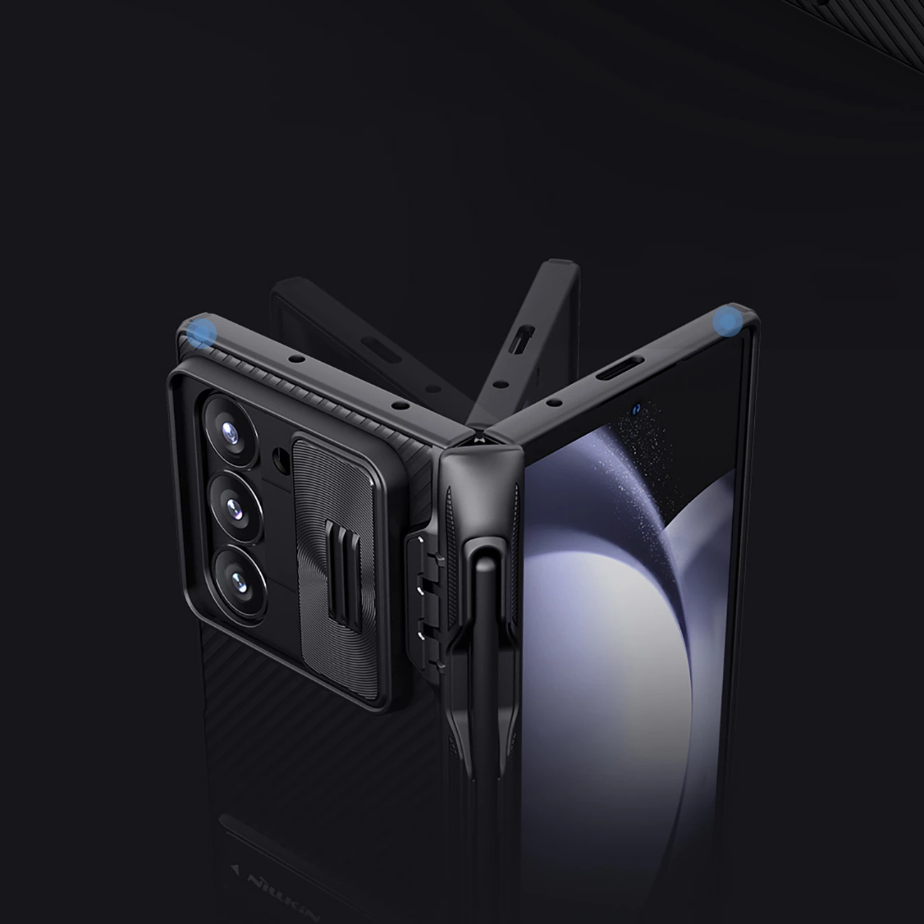 Mbështjellës Nillkin CamShield Fold Case për Samsung Galaxy Z Fold 6 5G me mbajtëse për stilolaps, e zezë