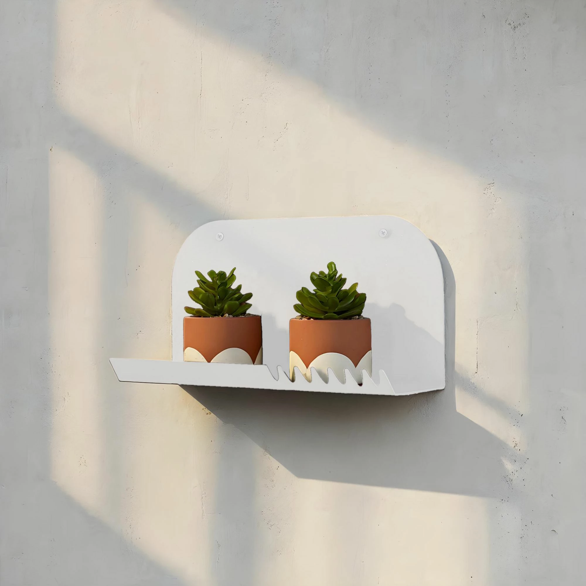 Raft dekorativ metalik për mur, ngjyrë e bardhë, Skye Decor, Vlnt127Byz