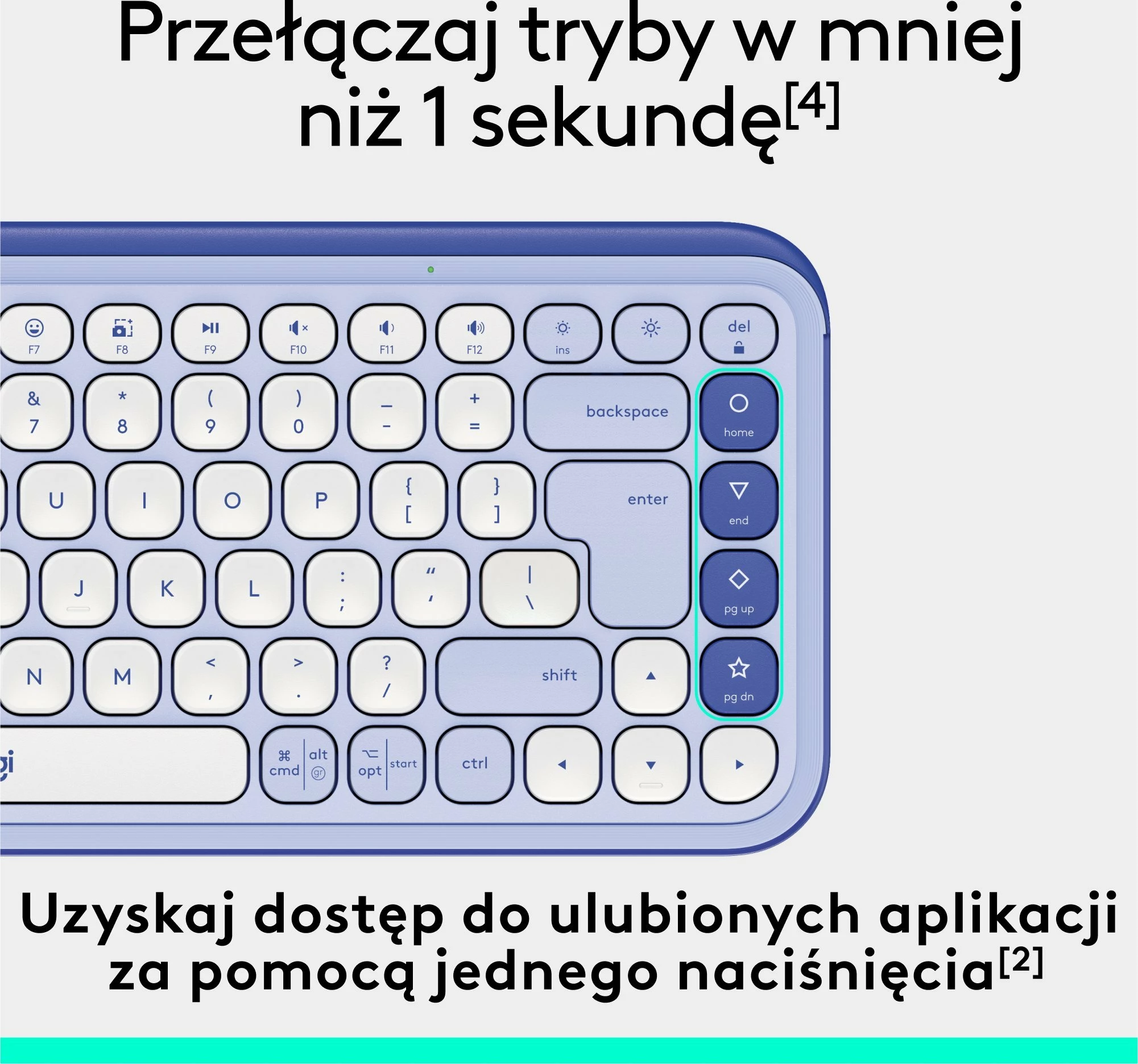 Tastierë wireless Logitech POP Icon Keys 920-013074, US INTL, pa numpad, Lavender