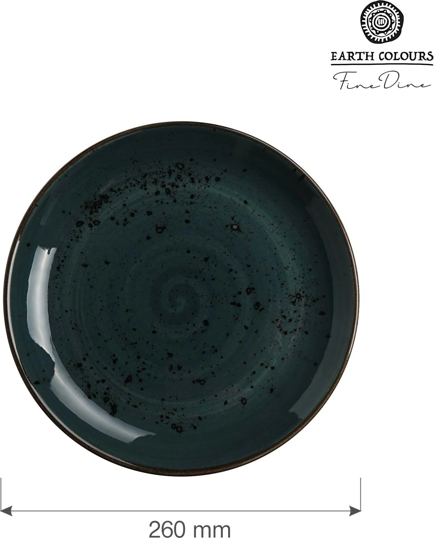 Set pjatash të rrafshëta Fine Dine Arando Ø260 mm, porcelan, gri, 6 copë