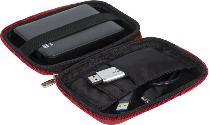 Çantë e fortë RIVACASE Davos 9101 për HDD 2.5", e kuqe