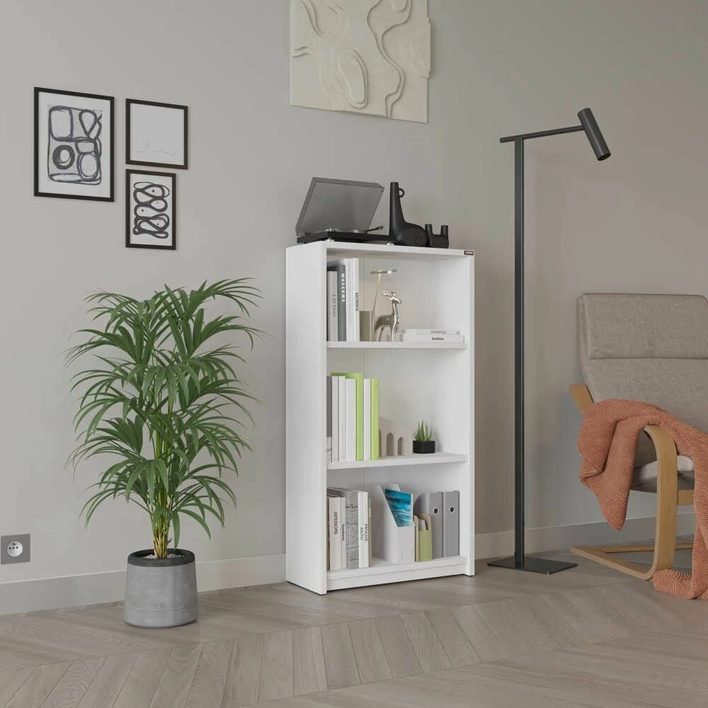 Raft librash Hanah Home, Ktp-130-Bb-1, i bardhë