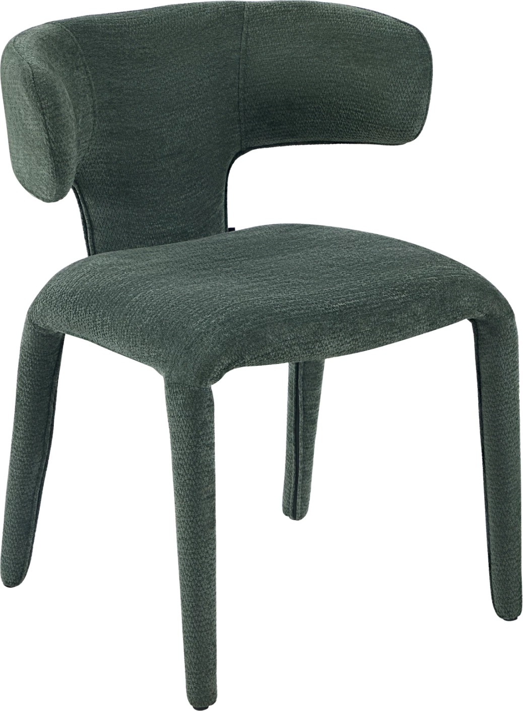 Karrige me mbështetëse për ngrënie BIEN, material tekstili i gjelbër, set prej 2 copë, 49.5x55.5x76cm