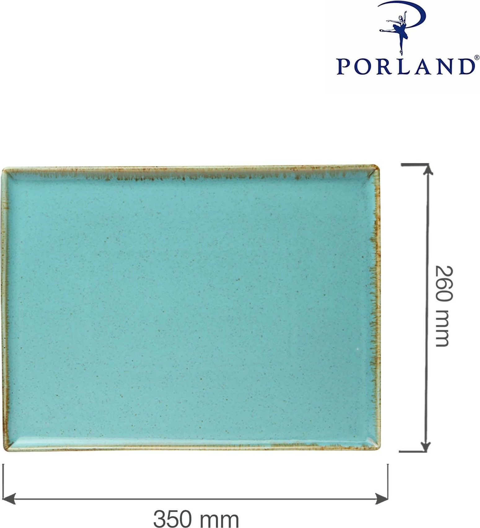 Tabaka drejtkëndore Porland Seasons Laguna 350x260 mm, blu qiellore, set 6 copë