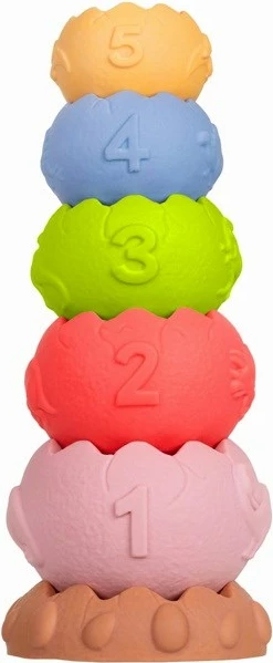 Piramidë sensorike Tullo edukative, 5 elemente, ngjyra të ndryshme