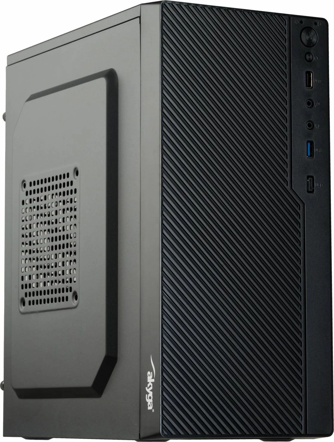Kasë Akyga AK36BK Micro ATX/Mini-ITX, Midi Tower, pa furnizim, USB 3.0 + USB 2.0, e zezë