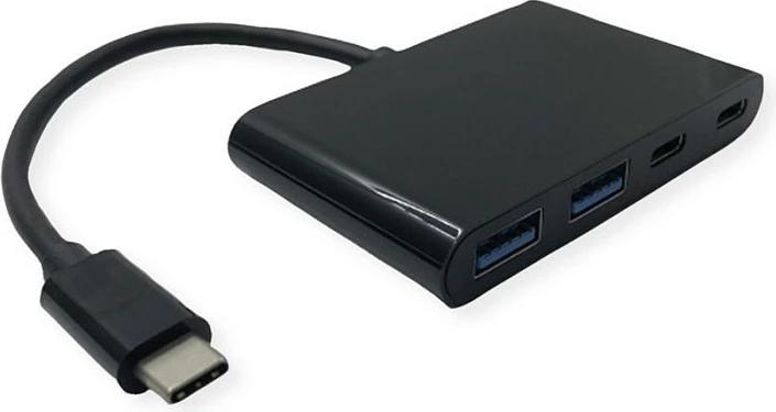 Hub USB-C VALUE 14.99.5041, 4 porta (2x USB-A + 2x USB-C), USB 3.2 Gen 1, alumin, i zi