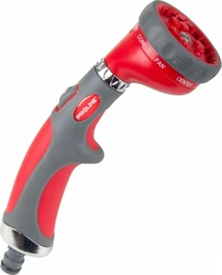 Pistoletë spërkatëse për zorrë PROLINE Deluxe01 9 mënyra spërkatjeje 99365, e kuqe/gri
