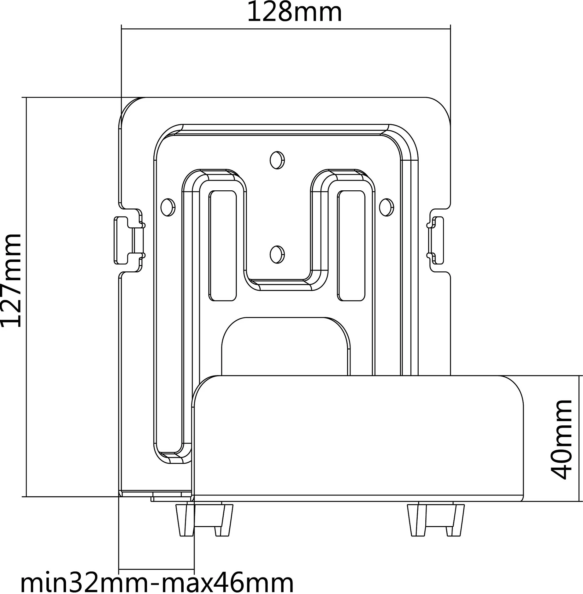 Mbajtëse muri për media player Equip Universal 25x39 mm, deri 1 kg, e zezë
