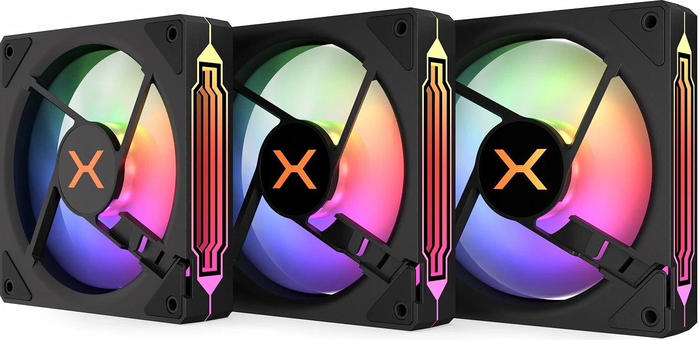 Ventilatorë PC Krux Corvus Reverse 120 ARGB 120mm PWM 1600rpm, 3-pack, zi