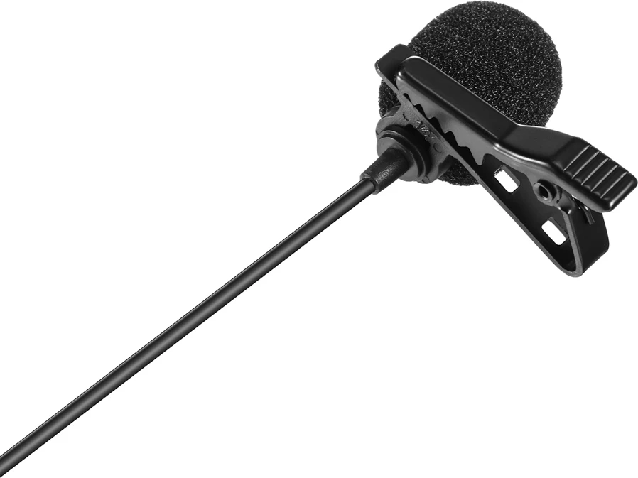 Mikrofon lavalier i lidhur BOYA BY-M1 Pro II, 3.5mm TRRS, kabllo 6 m, me monitorim, i zi, set me klip dhe mbrojtës ere