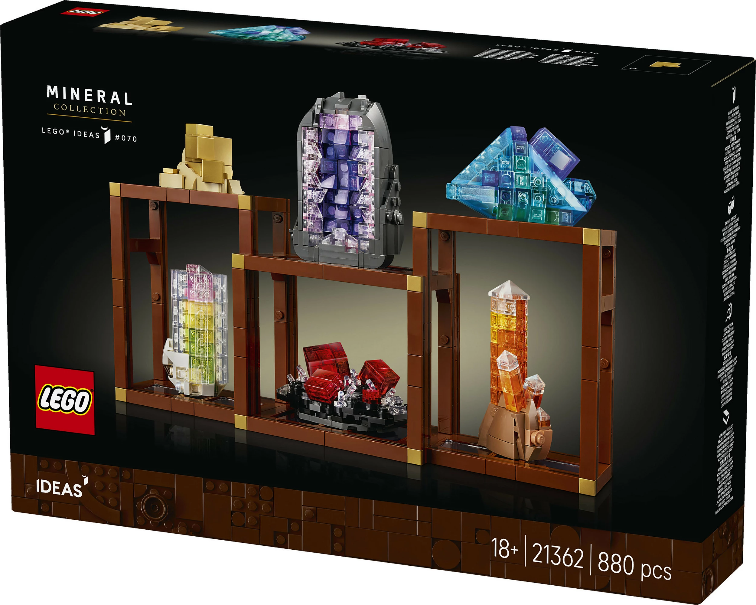 Set LEGO Ideas Mineral Collection 21362, 880 copë, 18+, shumëngjyrësh