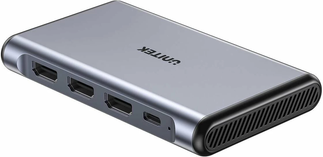 Kartë kapëse video e jashtme Unitek V1177AGY01 4K@60Hz Dual HDMI USB-C 5Gbps, gri, me kabllo