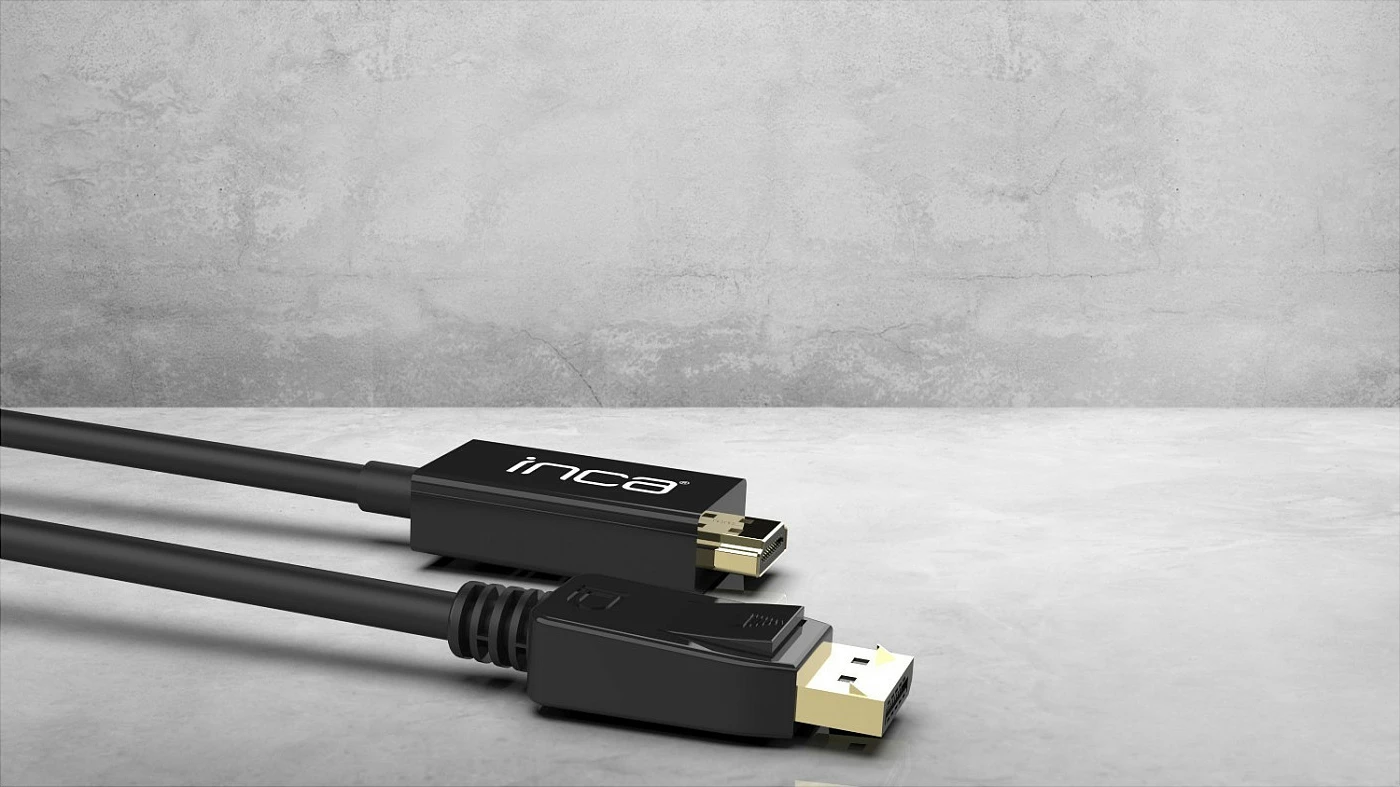 Kabllo INCA DisplayPort në HDMI, 1.8 m, 10.2 Gbit/s, e zezë