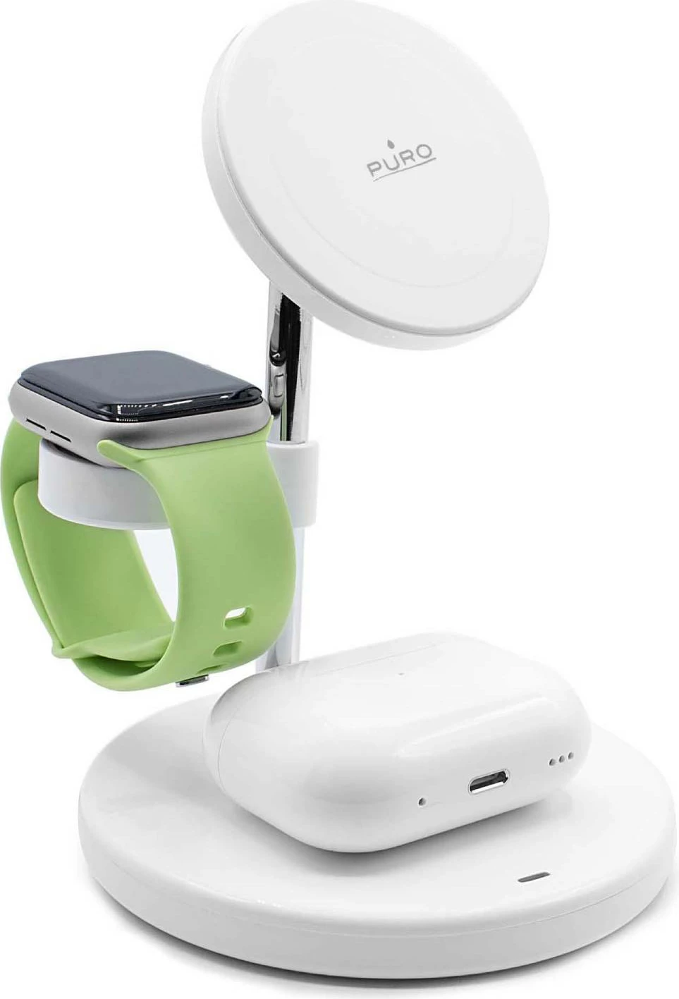 Karikues wireless 3-në-1 Puro Mag Station me MagSafe, 15W, i bardhë