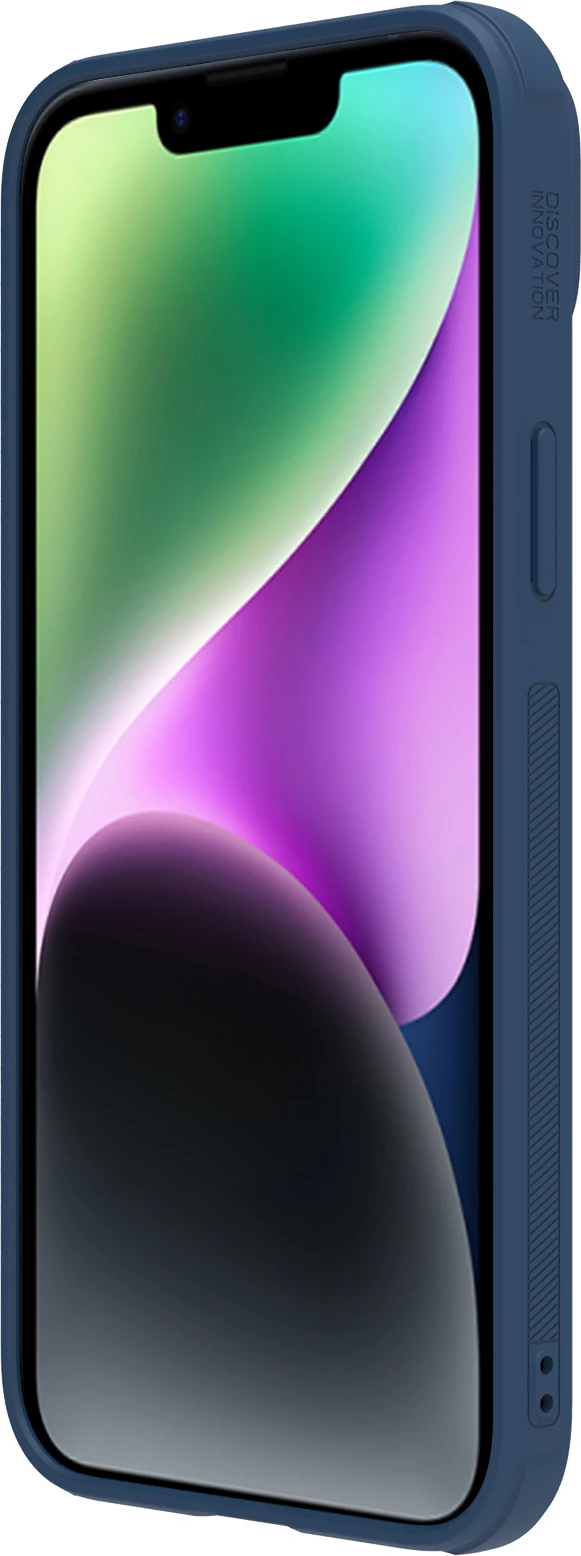 Mbështjellës Nillkin CamShield Leather S për iPhone 14 Plus, me kapak kamere, Blu